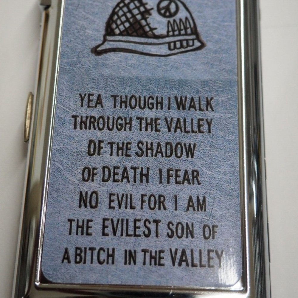 Vietnam Trench Art Shadow Of Death Cigarette Case With Built In Butane Lighter